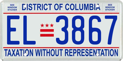 DC license plate EL3867