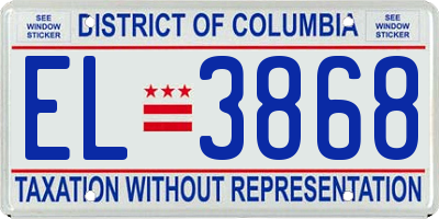 DC license plate EL3868