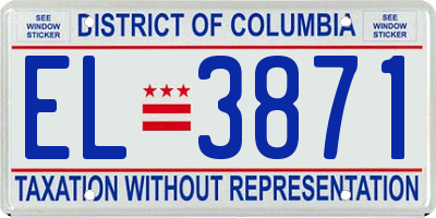 DC license plate EL3871