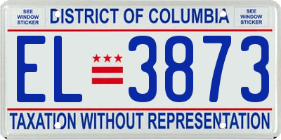 DC license plate EL3873