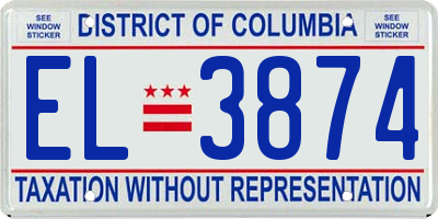 DC license plate EL3874