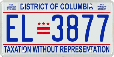 DC license plate EL3877