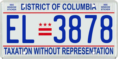 DC license plate EL3878