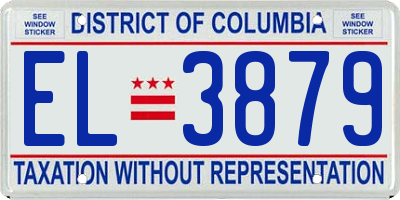 DC license plate EL3879