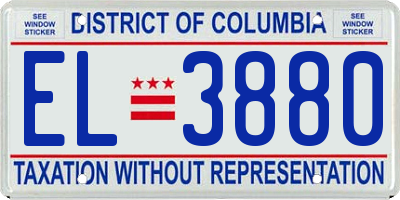 DC license plate EL3880