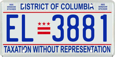 DC license plate EL3881