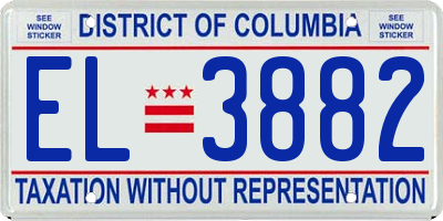 DC license plate EL3882