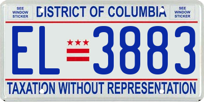 DC license plate EL3883