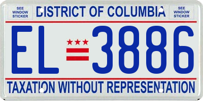 DC license plate EL3886