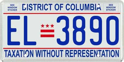 DC license plate EL3890