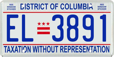 DC license plate EL3891