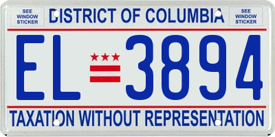 DC license plate EL3894