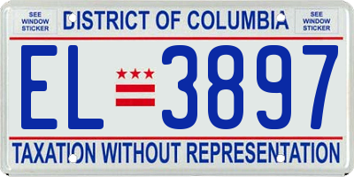 DC license plate EL3897