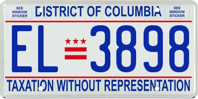 DC license plate EL3898