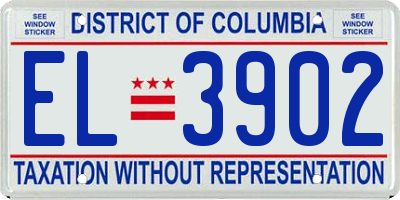 DC license plate EL3902