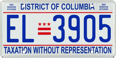 DC license plate EL3905