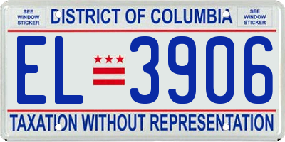 DC license plate EL3906