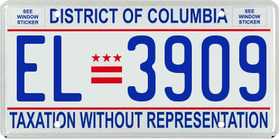 DC license plate EL3909