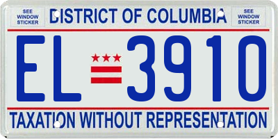 DC license plate EL3910