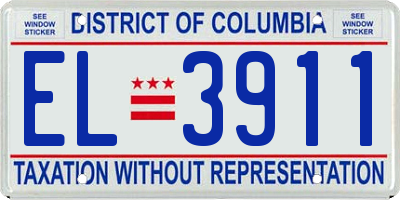 DC license plate EL3911