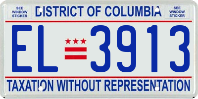 DC license plate EL3913