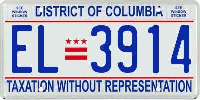 DC license plate EL3914