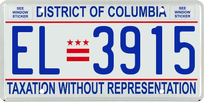 DC license plate EL3915