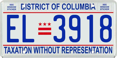 DC license plate EL3918