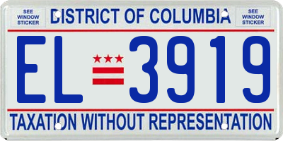 DC license plate EL3919