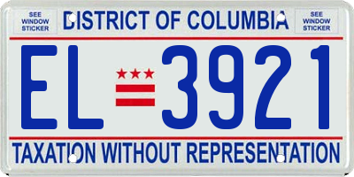 DC license plate EL3921