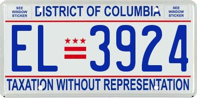 DC license plate EL3924