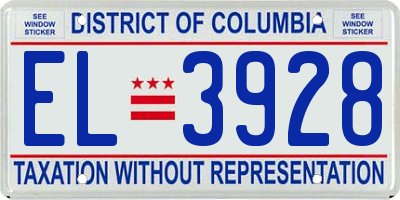 DC license plate EL3928