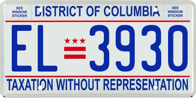 DC license plate EL3930