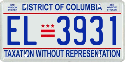 DC license plate EL3931