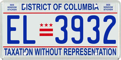 DC license plate EL3932