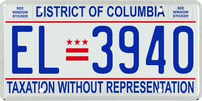 DC license plate EL3940