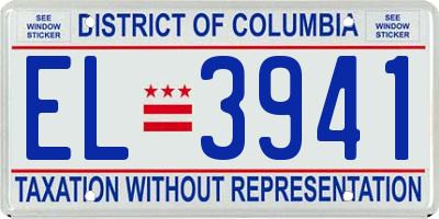 DC license plate EL3941