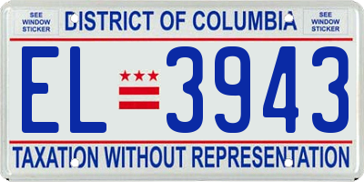 DC license plate EL3943