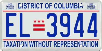 DC license plate EL3944