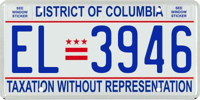 DC license plate EL3946