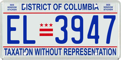 DC license plate EL3947