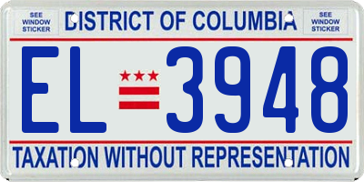 DC license plate EL3948