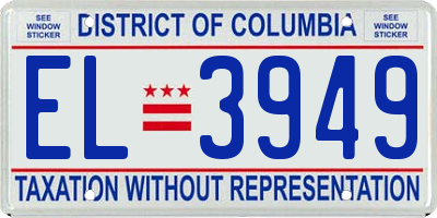 DC license plate EL3949