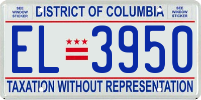 DC license plate EL3950