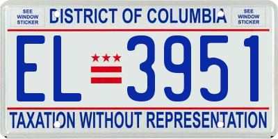 DC license plate EL3951