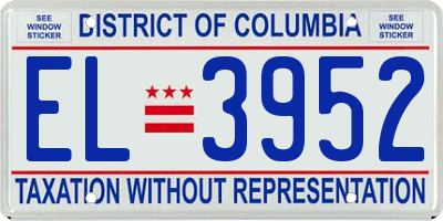 DC license plate EL3952