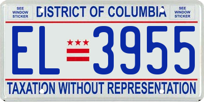 DC license plate EL3955