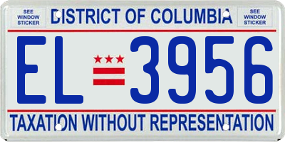 DC license plate EL3956