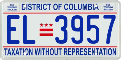 DC license plate EL3957