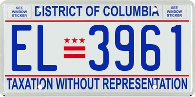 DC license plate EL3961